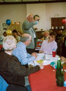 John making up a (lengthy!) off-the-cuff speech on the occasion of his 80th birthday in 2004