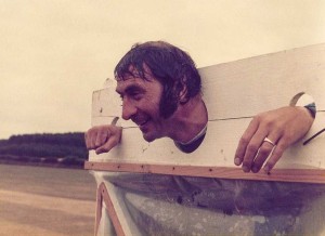 Sheringham High school's head, Pat Dyer getting into the spirit of it all! 1978/9