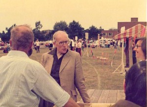 John organising the musical part of a Sheringham fete, 1978/9