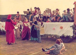 John rehearing the musicians on the carnival float, 1978/9