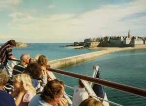 Arriving into St Malo in 1997, for another French 'site' trip with John, Irene and David's family...