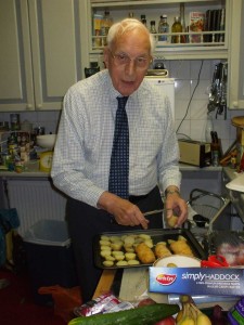 John always loved cooking. usually a slow process, with many pauses and chats between starting preparations and actually serving the food! North Walsham, around 2013