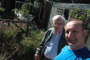 John is proud of his garden at 12 Southrise, North Walsham.. 2009/10