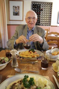 John chatting away at lunch in The Ratcatcher's with David, around 2013