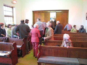 The end of the Easter service at Knapton Methodist Church, 2010