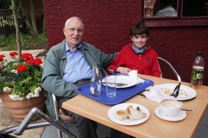 John and Luke at Bressingham Steam Railway near Diss in Norfolk