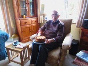 John with the cake what Jeny Firmin made! Happy Birthday! 2014