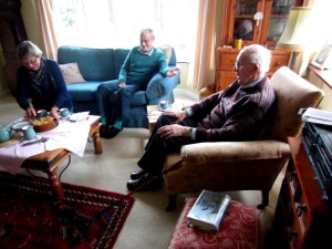 A birthday teatime surprise for John with Jeny and Bill Firmin