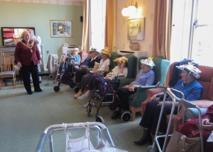 The mayoress of Solihull is a regular visitor to judge the Easter Bonnets competition in 2015!!