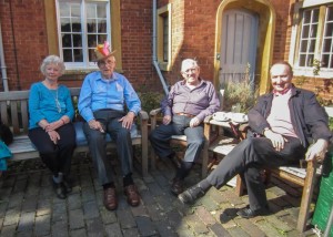 Mary Turton, John, Frank and david visiting dad at Easter 2015