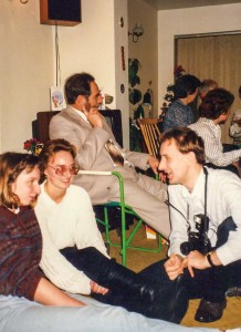 David, once a photographer, always a photographer. Dad mingles agin with the 'camping crowd'. David is taking to Sue Leonard and Helen Clarke