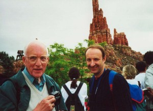 Can't remember if dad actually went on the ride, but I think maybe he did! Disneyland fronteirland, 2000