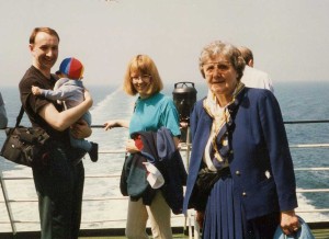 On the ferry to France, 1994 with David, James (about 1!) Sarah and Irene