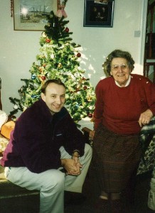 Christmas, David and mum, Mundesley, mid 90's
