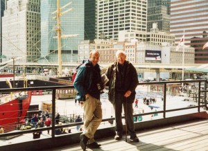 David & John enjoy a cruise around the Hudson river shortly after taking this snap, 2002
