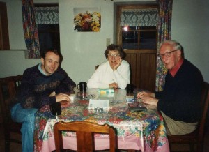 David, Irene and John staying in a French Gite in the Loire Valley, 1994