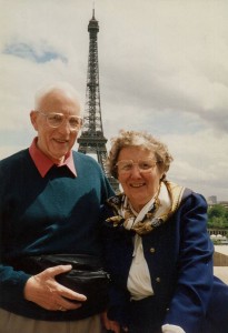 Not just New York!! John & Irene by the Eiffel Tower, France 1994 with David and his family